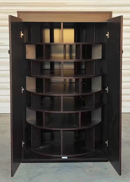 Rotating Wooden Shoe Storage Cabinet