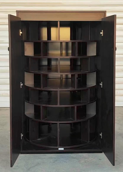 Rotating Wooden Shoe Storage Cabinet