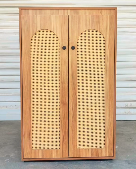 Rotating Wooden Shoe Storage Cabinet